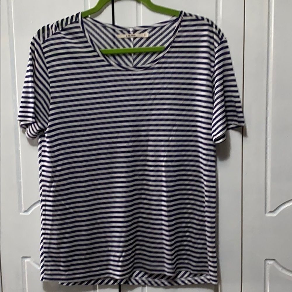 J Brand navy/white striped top blouse size small